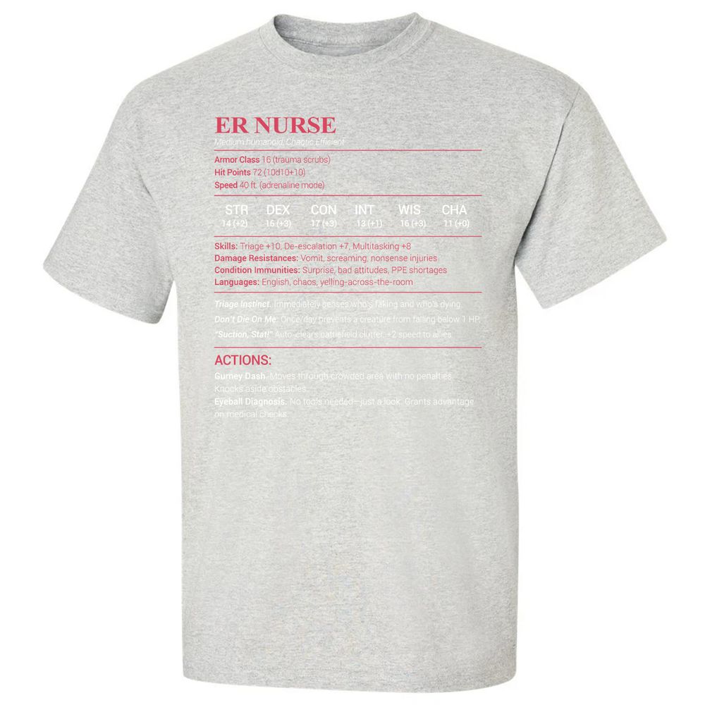 ER Nurse Classic Unisex T-Shirt - Ash - 2