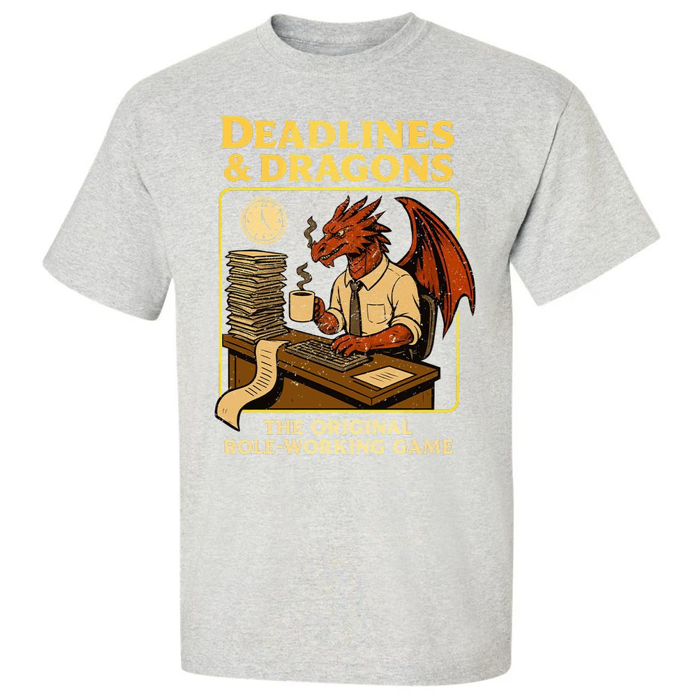 Deadlines & Dragons (Office Staff) Classic Unisex T-Shirt - Ash - 2