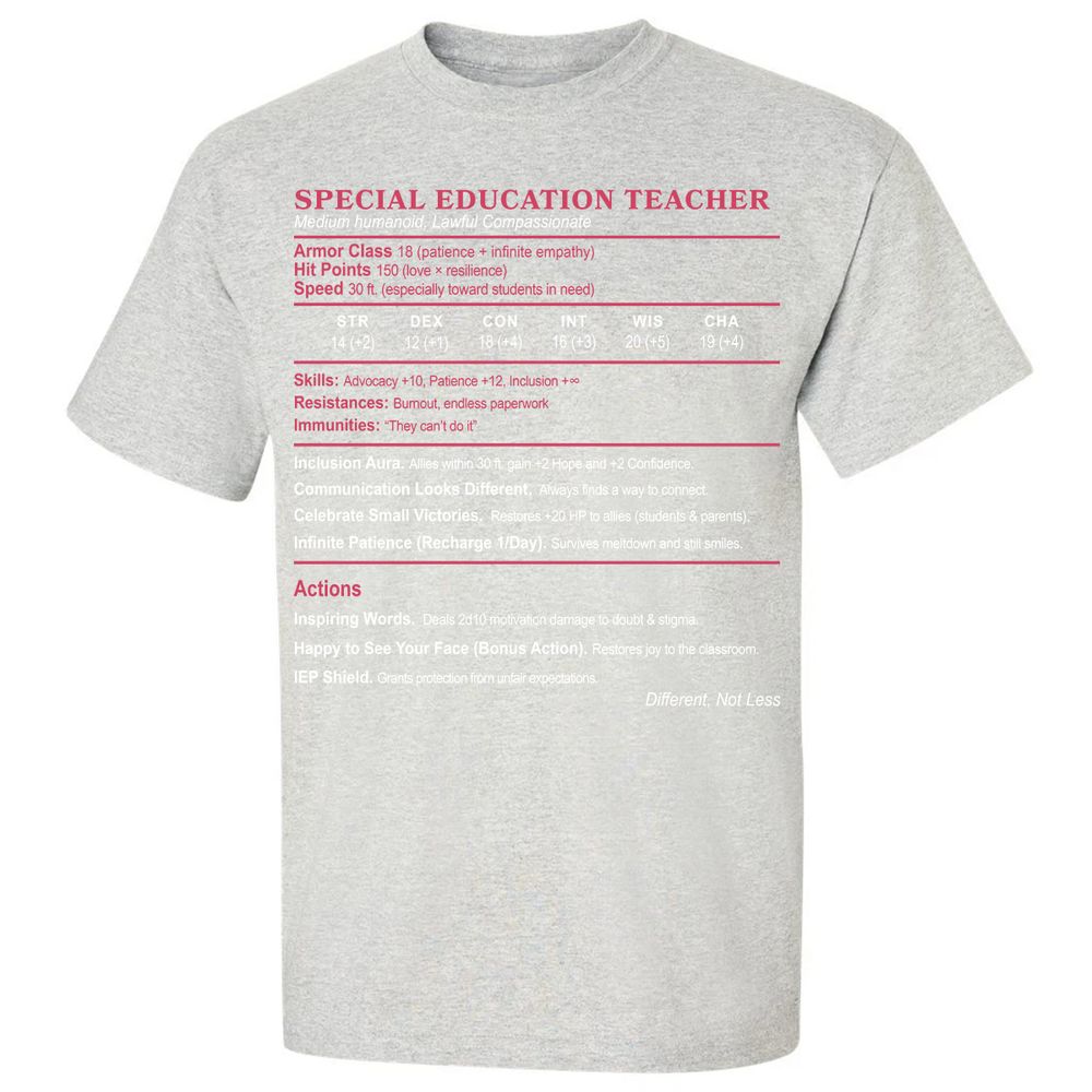 Special Education Teacher Classic Unisex T-Shirt - Ash - 2