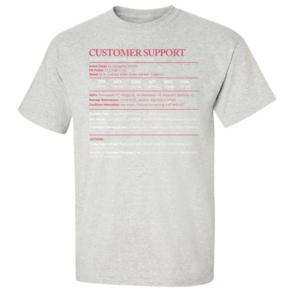 Customer Support Stats Classic Unisex T-Shirt - Ash - 2