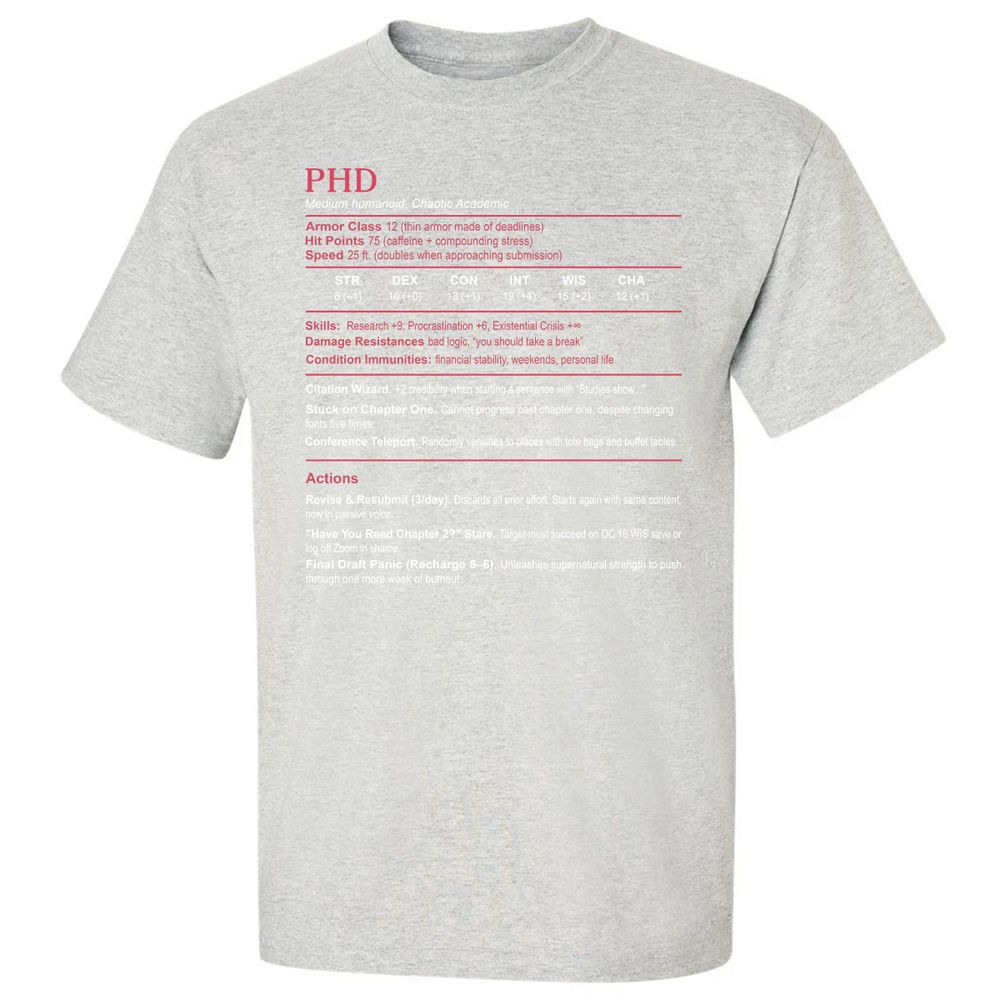 PhD Stats Classic Unisex T-Shirt - Ash - 2