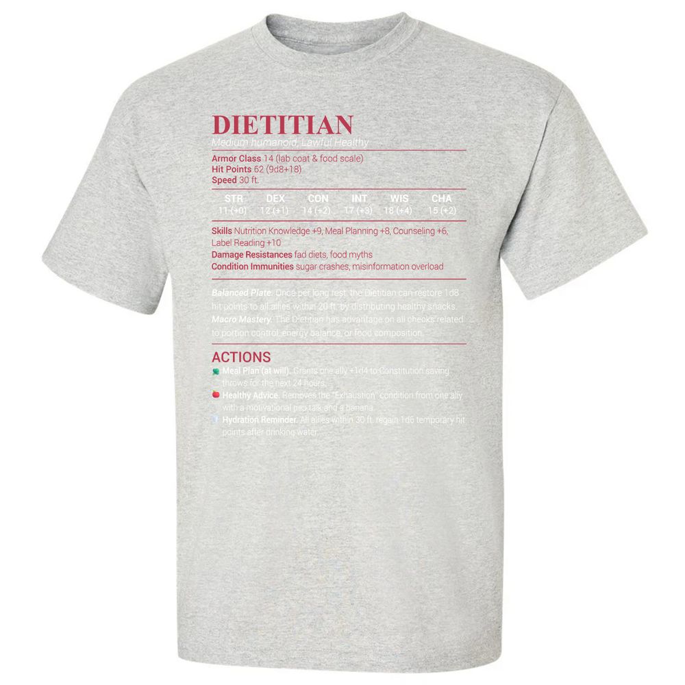 Dietitian Classic Unisex T-Shirt - Ash - 2