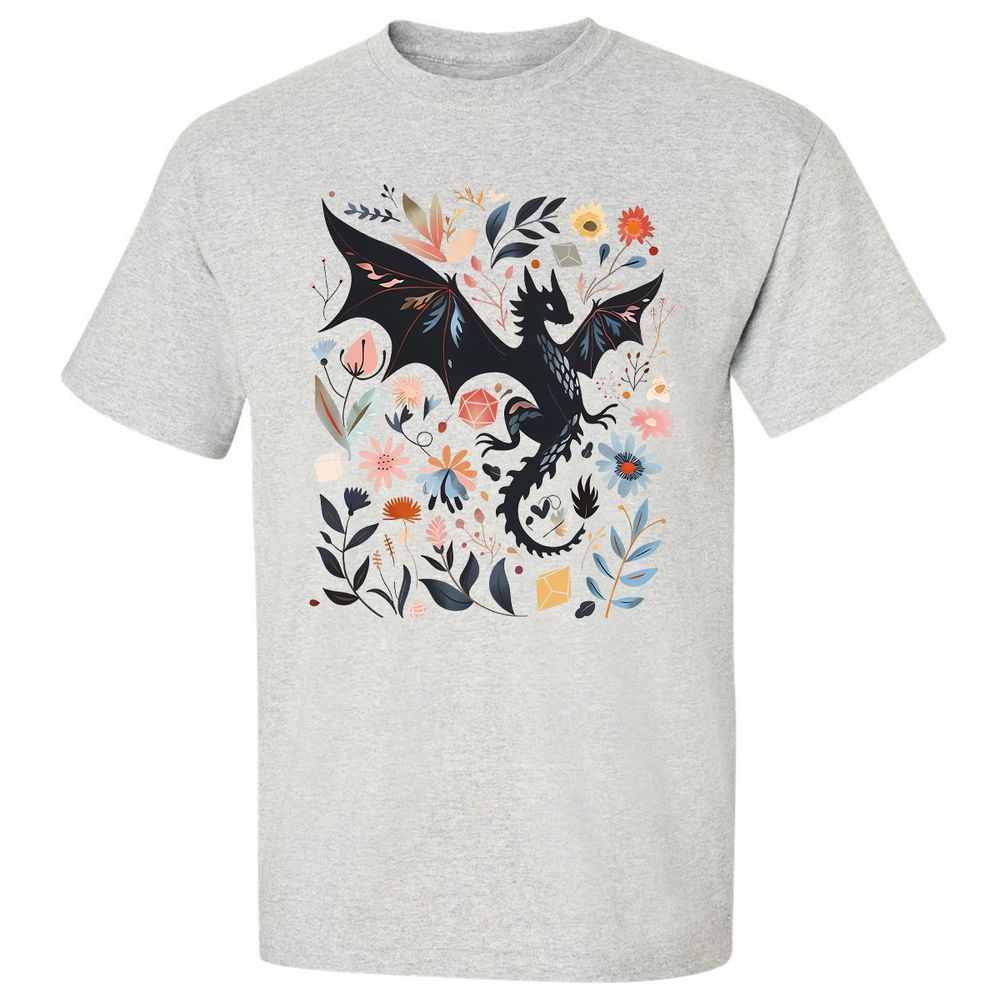 Floral DnD Dragon - Ash - 2