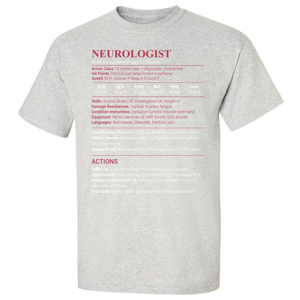 Neurologist Stats Classic Unisex T-Shirt - Ash - 2