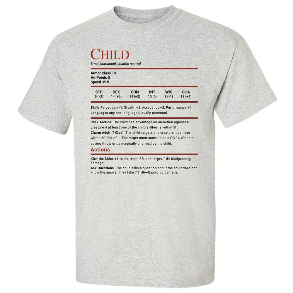 Child Stats Classic Unisex T-Shirt - Ash - 2