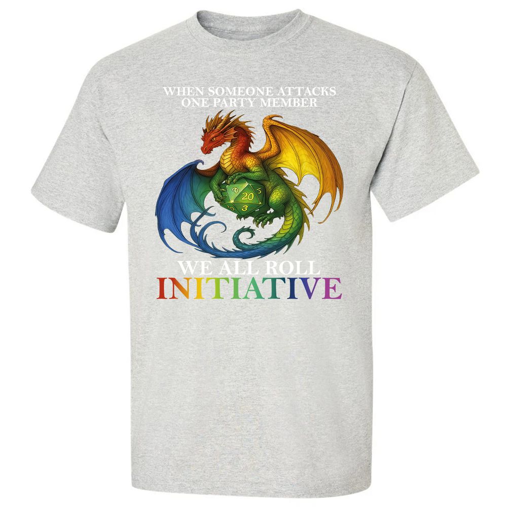 Dragon Roll For Initiative Classic Unisex T-Shirt - Ash - 2