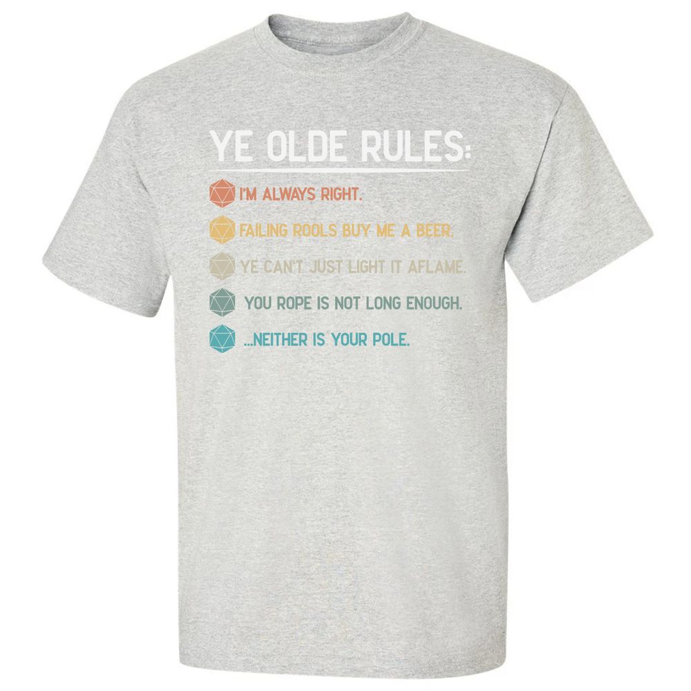 Dungeon Master Rules – Ye Olde RPG Classic Unisex T-Shirt - Ash - 2