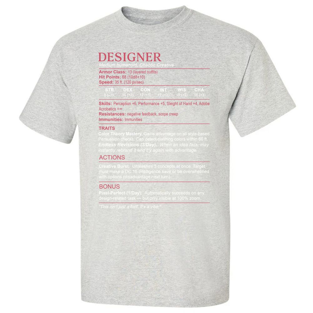 Designer Stats Classic Unisex T-Shirt - Ash - 2