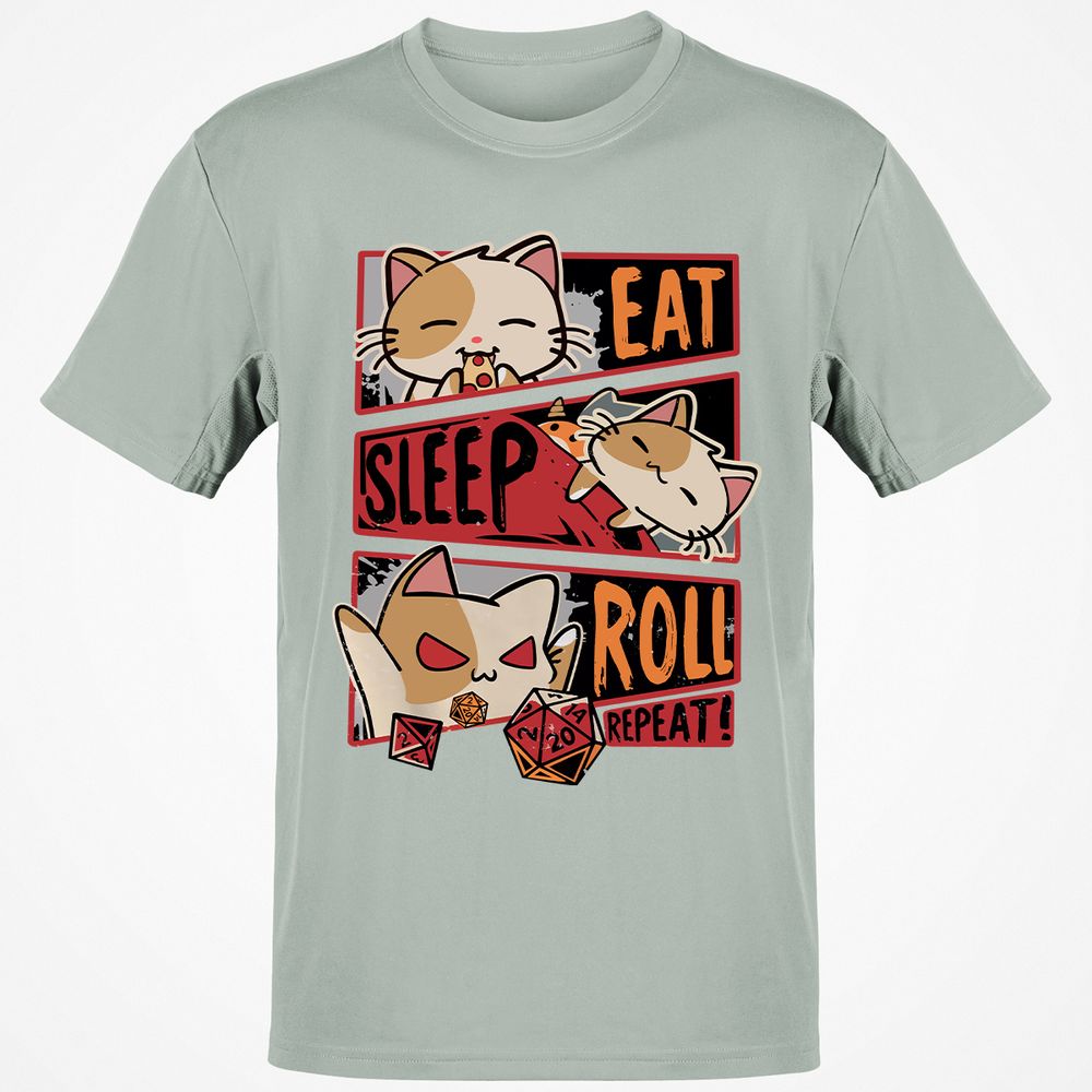 Eat Sleep Roll Repeat Classic Unisex T-Shirt - Ash - 2