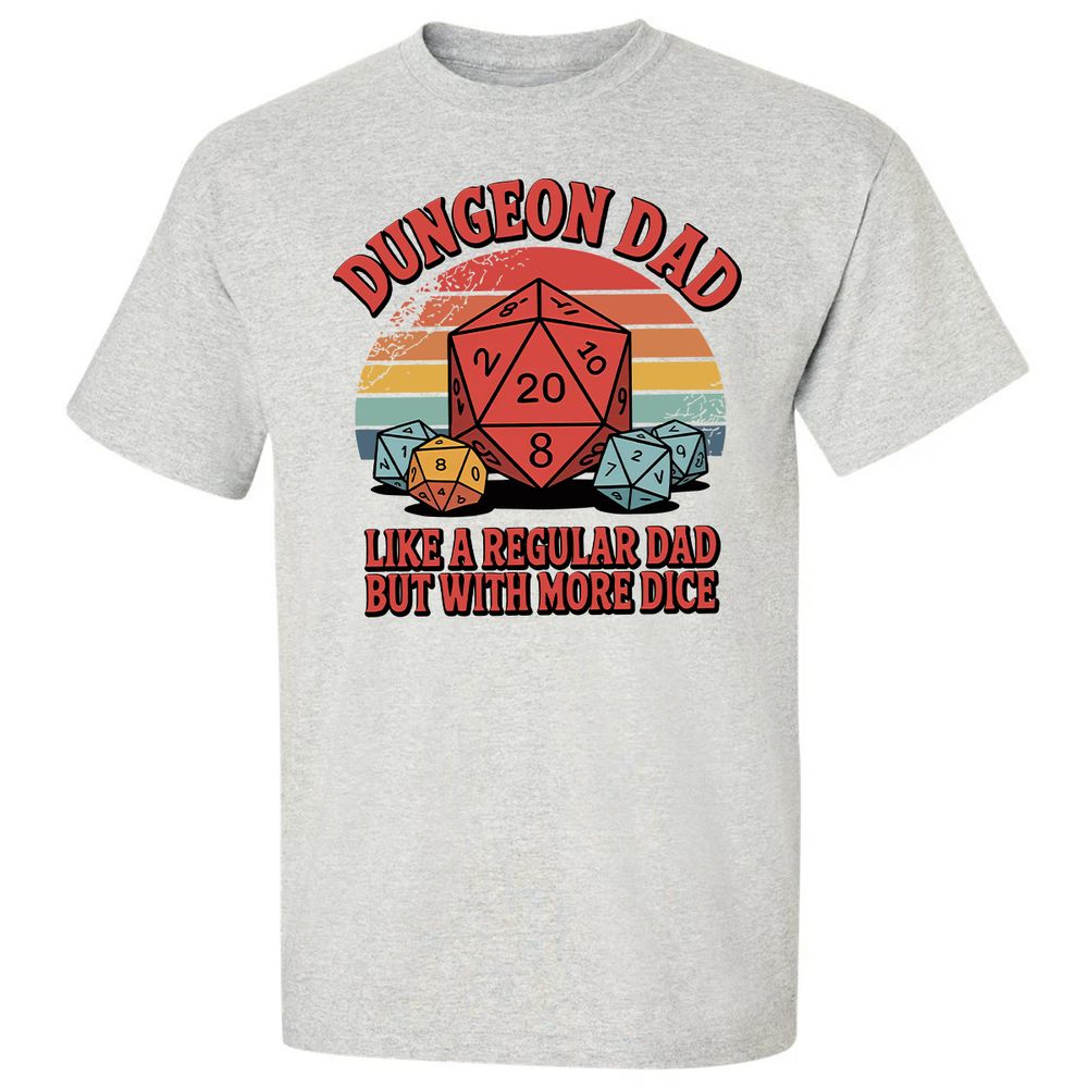 Dungeon Dad With More Dice Classic Unisex T-Shirt - Ash - 2