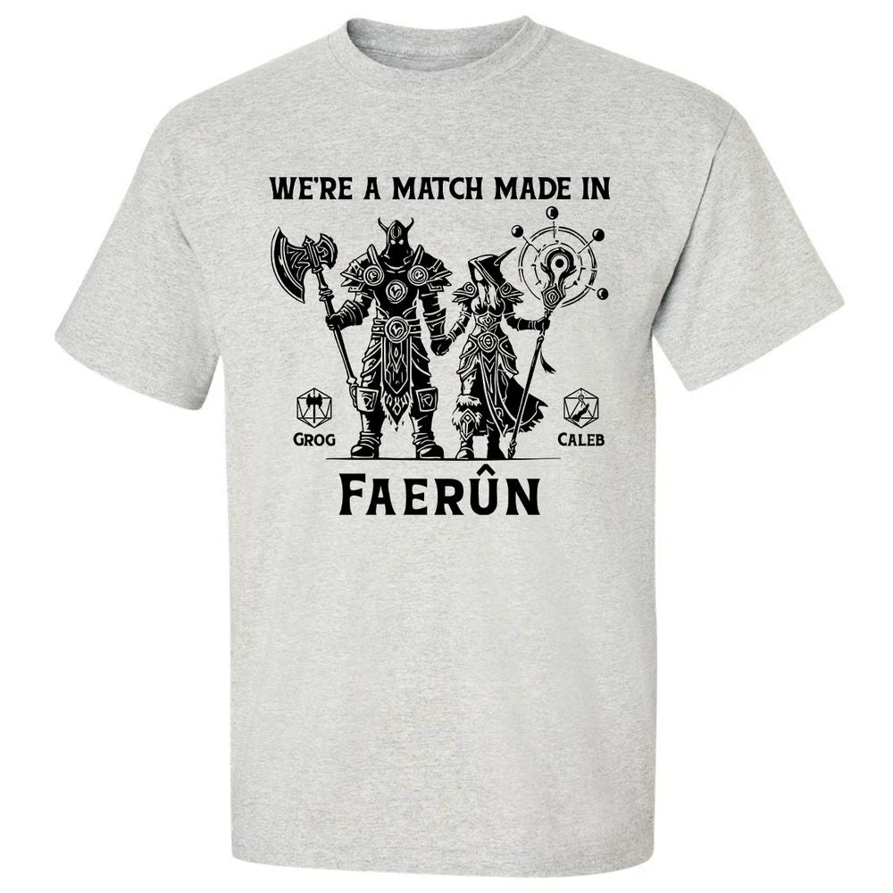 Custom DnD Class Couple Classic Unisex T-Shirt - Ash - 2