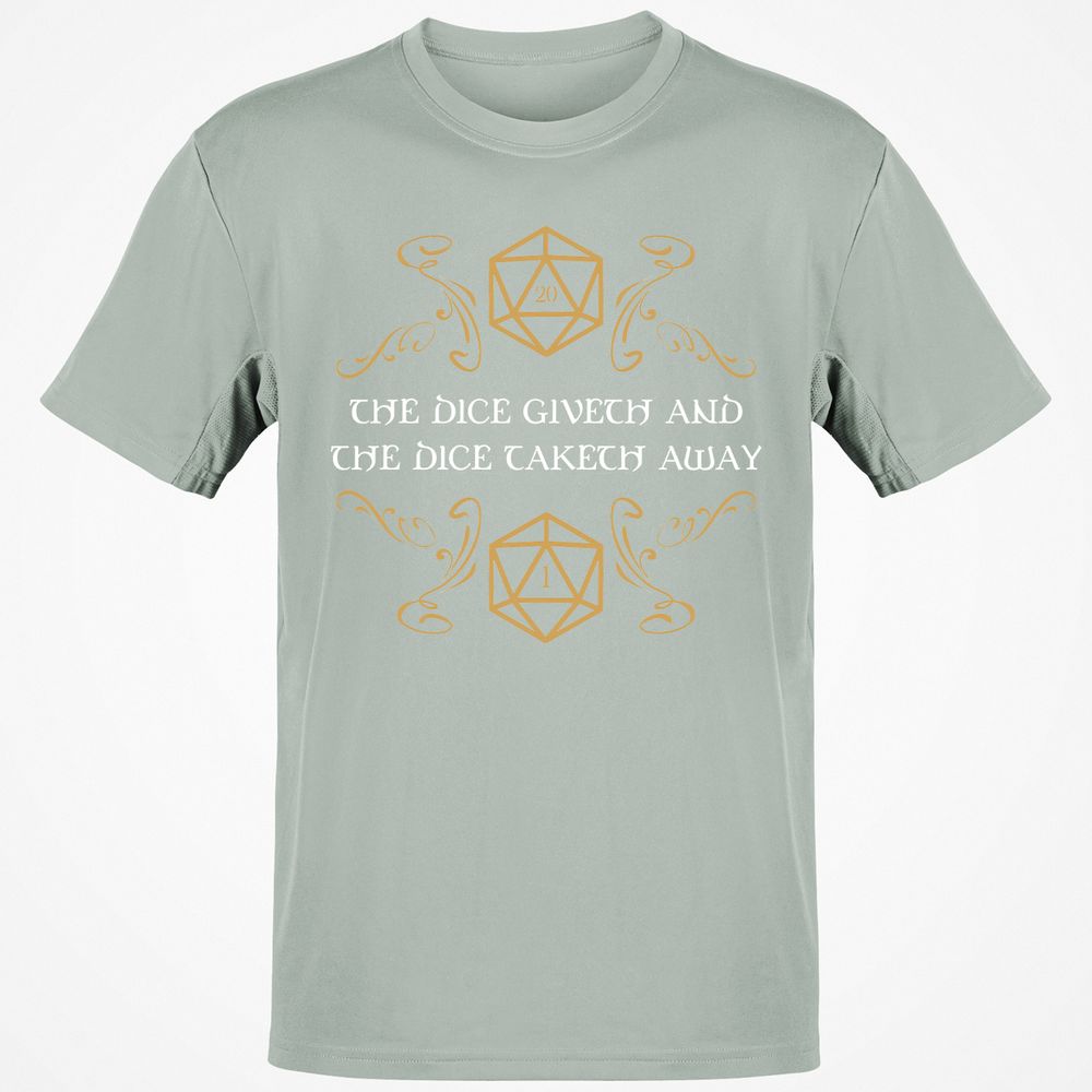 The Dice Giveth and Taketh Away Natural 20 and Critical Fail T-Shirt - Ash - 2