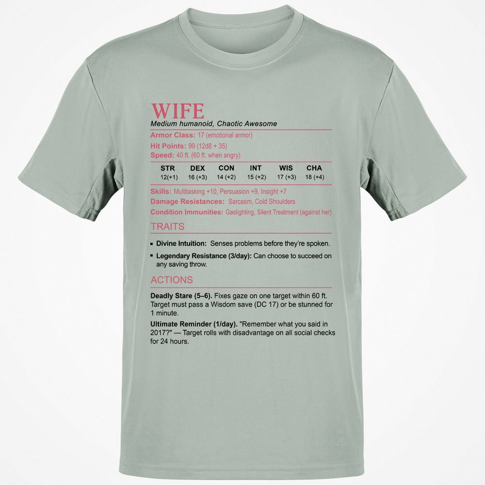 Wife Stats 2 Classic Unisex T-Shirt - Ash - 2
