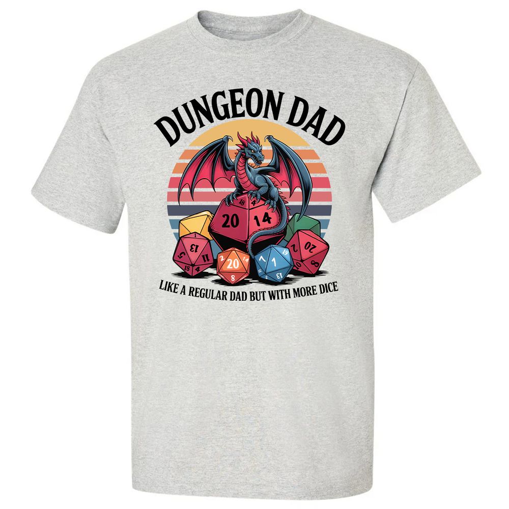 Dungeon Dad With More Dice Classic Unisex T-Shirt - Ash - 2