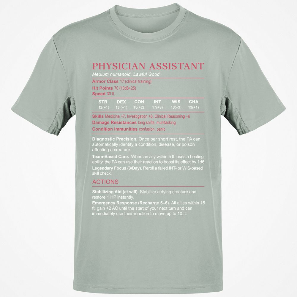 PHYSICIAN ASSISTANT Stats Classic Unisex T-Shirt - Ash - 2