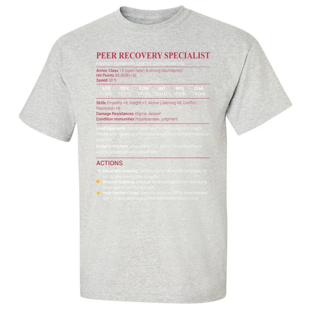 Peer Recovery Specialist Classic Unisex T-Shirt - Ash - 2