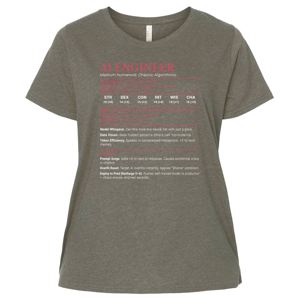 AI Engineer Stats Ladies Curvy Jersey - Bamboo Blackout - 2