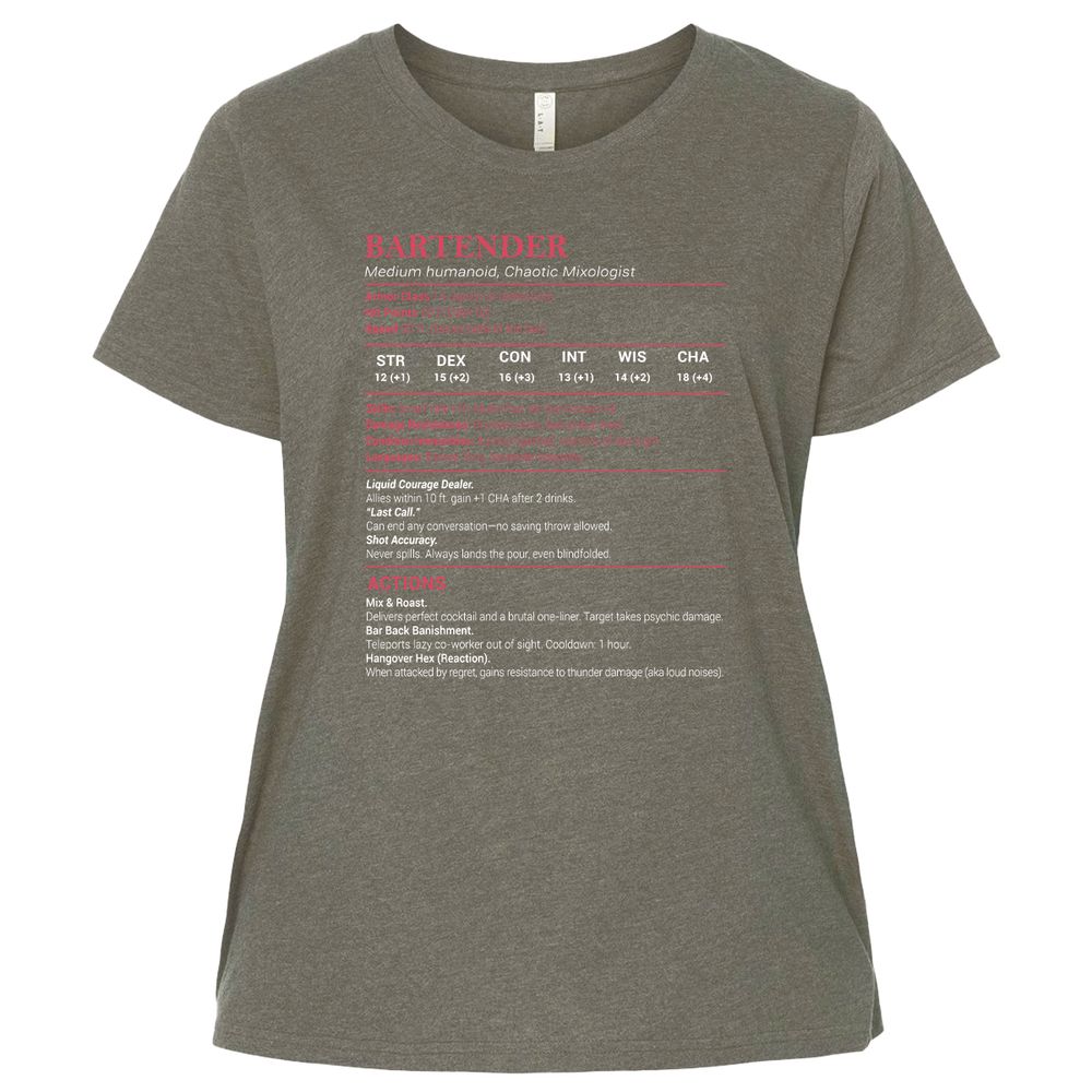 Bartender Stats Ladies Curvy Jersey - Bamboo Blackout - 2