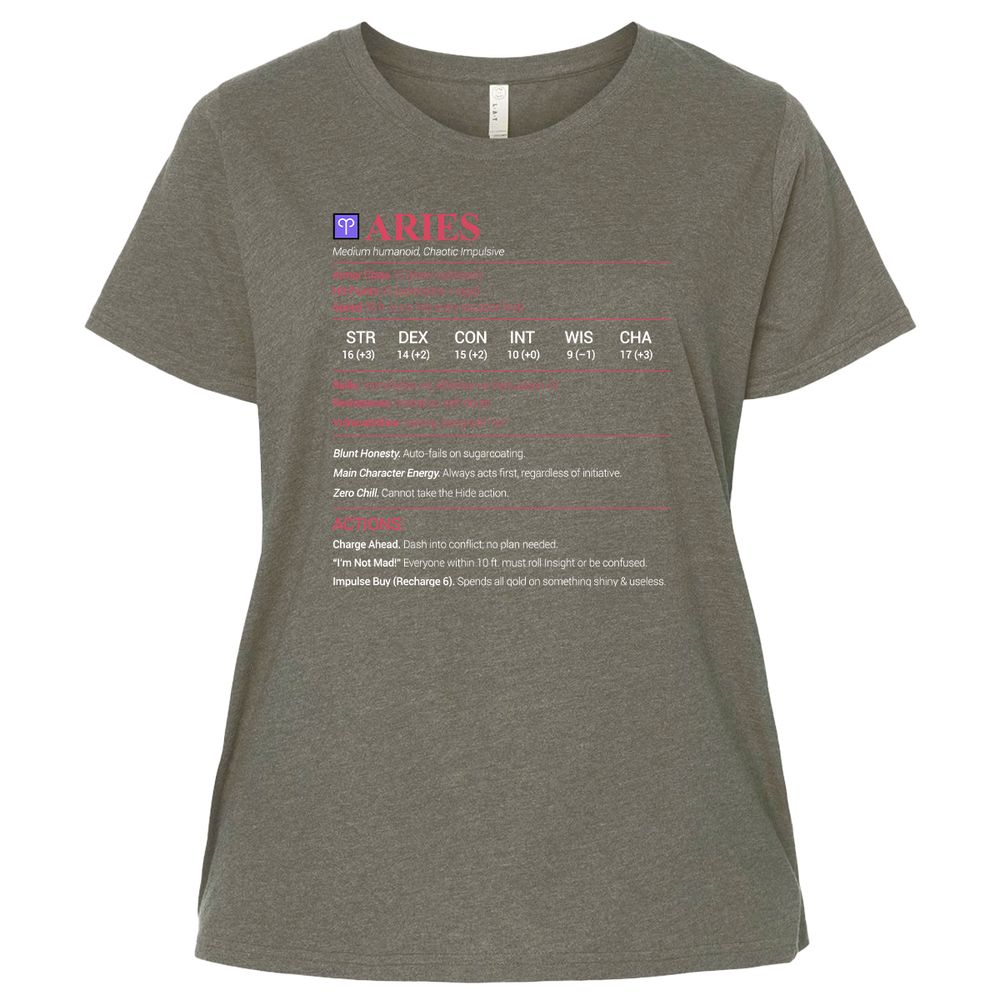 Aries Stats Ladies Curvy Jersey - Bamboo Blackout - 2