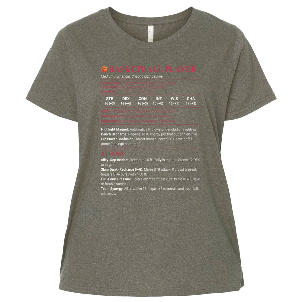 Basketball Player Ladies Curvy Jersey - Bamboo Blackout - 2