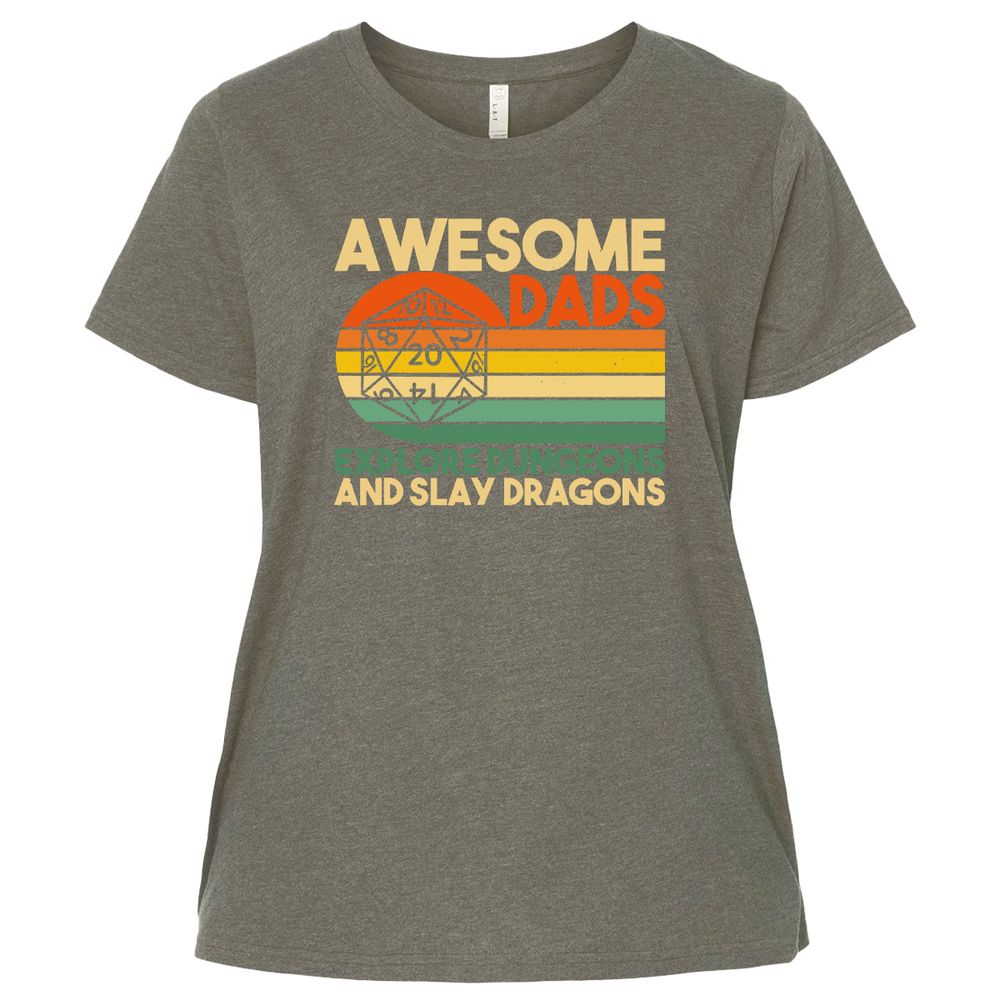 Awesome Dads Explore Dungeons Ladies Curvy Jersey - Bamboo Blackout - 2