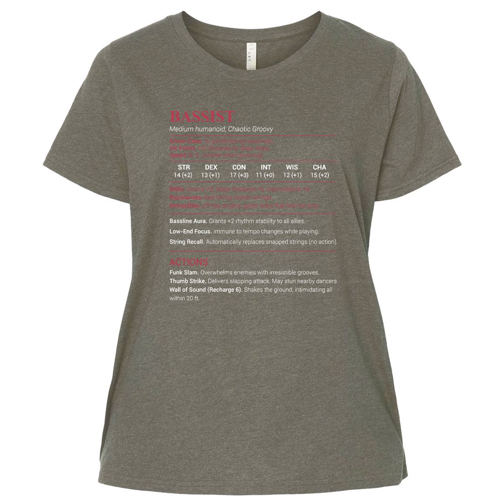 Bassist Stats Ladies Curvy Jersey - Bamboo Blackout - 2