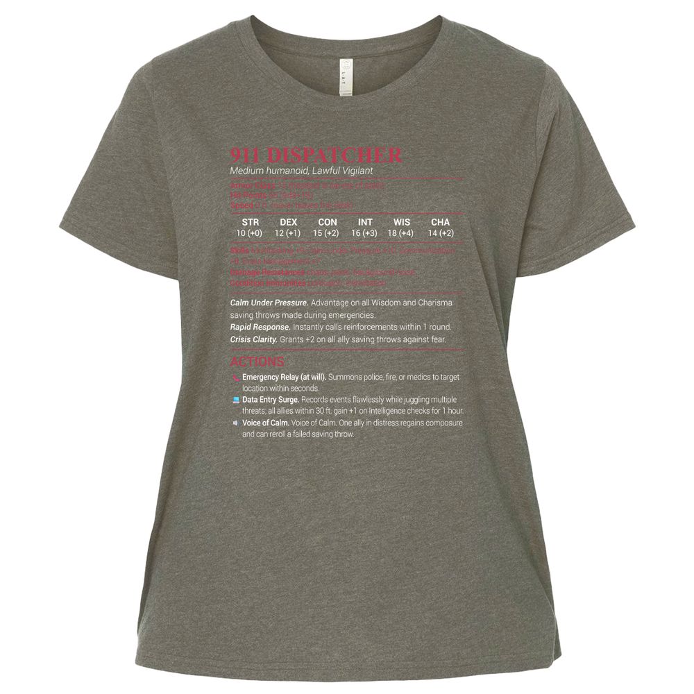 911 Dispatcher Ladies Curvy Jersey - Bamboo Blackout - 2