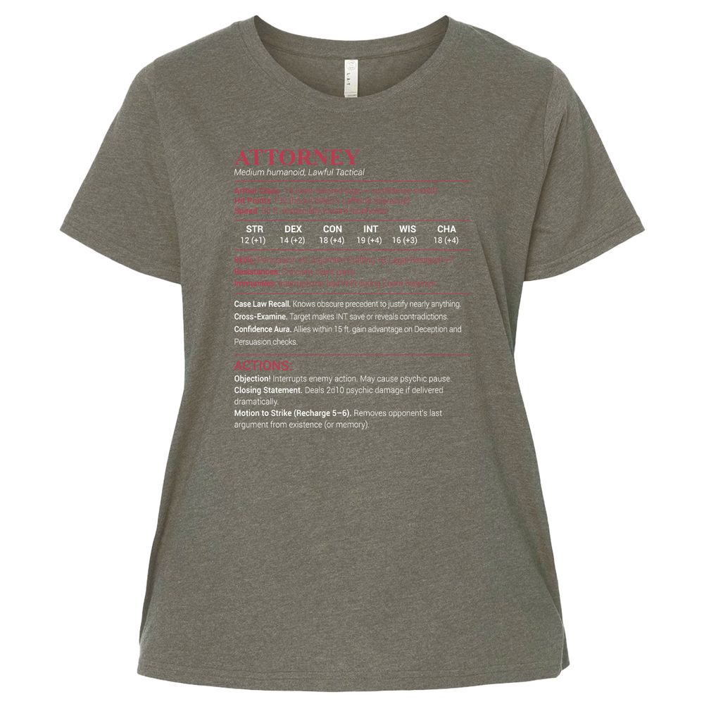 Attorney Stats Ladies Curvy Jersey - Bamboo Blackout - 2