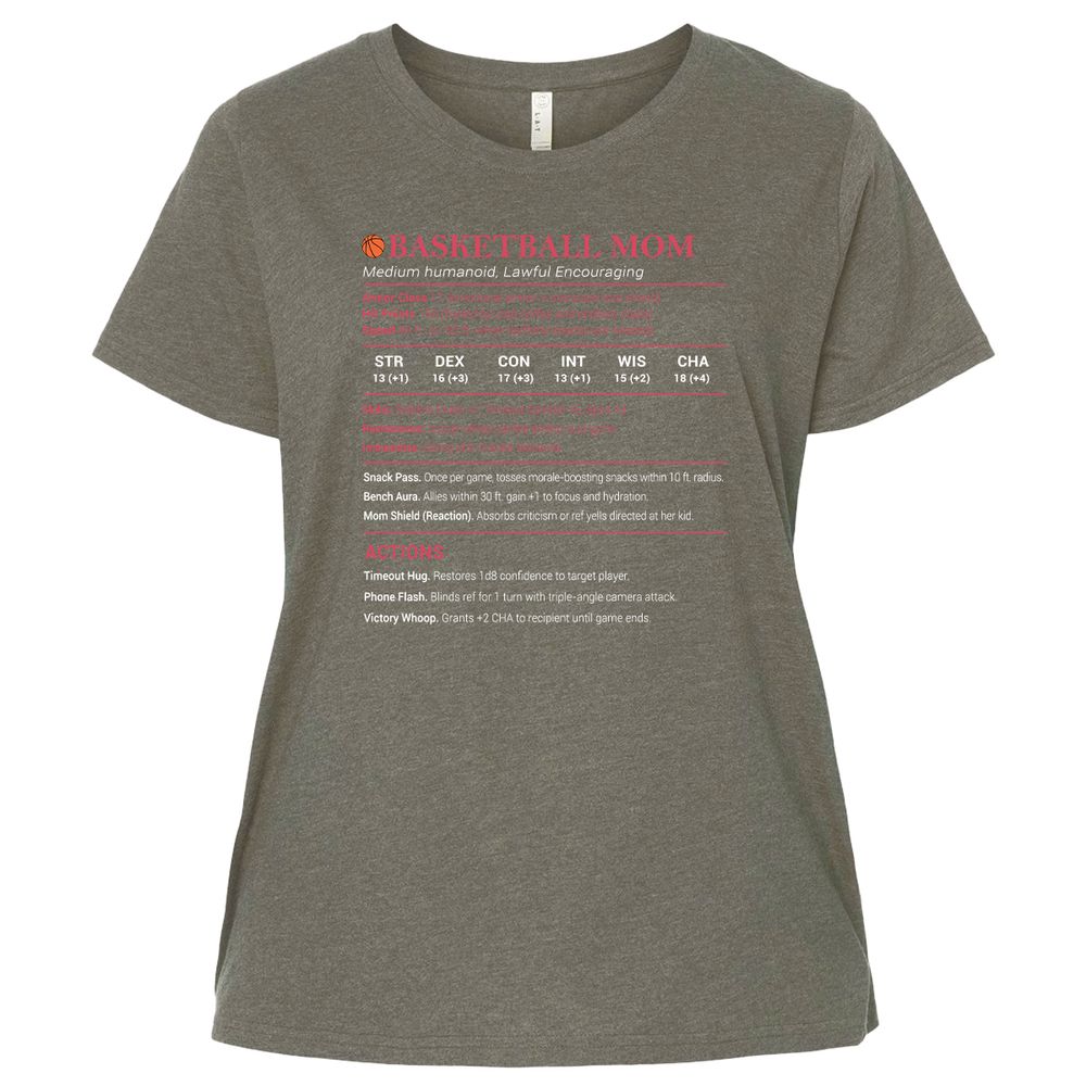 Basketball Mom Ladies Curvy Jersey - Bamboo Blackout - 2