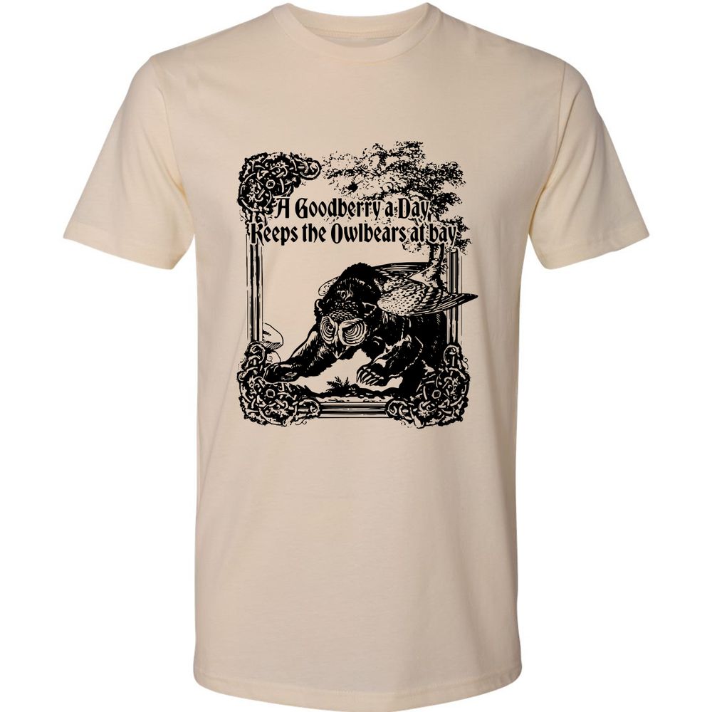 A Goodberry A Day Keeps The Owlbears At Bay Premium Unisex T-Shirt - Cream - 2