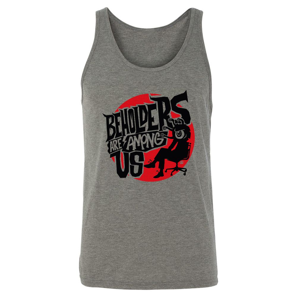 Beholders Are Among Us Unisex Jersey Tank - Grey Triblend - 2
