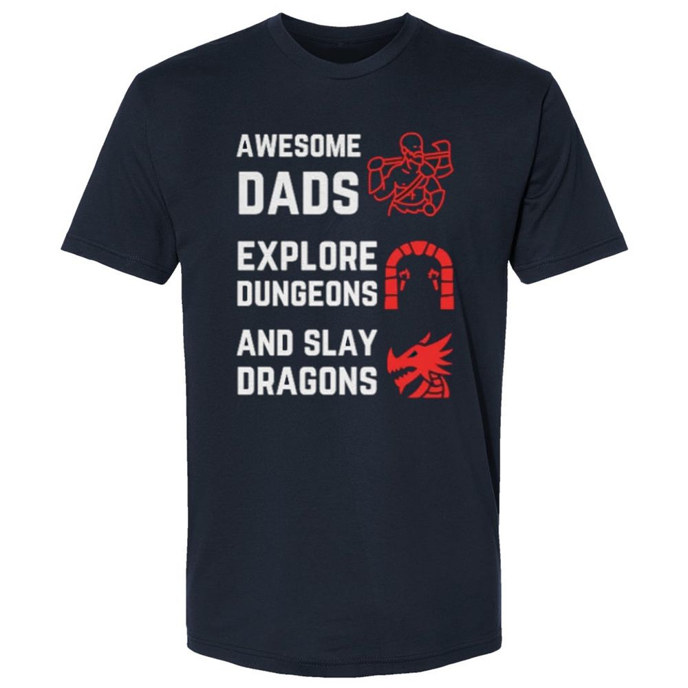 Awesome Dad Fathers Day Premium Unisex T-Shirt - Midnight Navy - 2