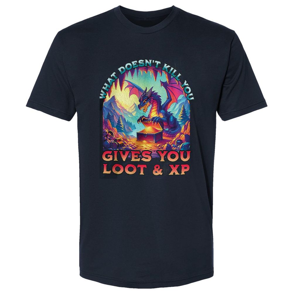What Doesn't Kill You Give You Loot & XP Premium Unisex T-Shirt - Midnight Navy - 2