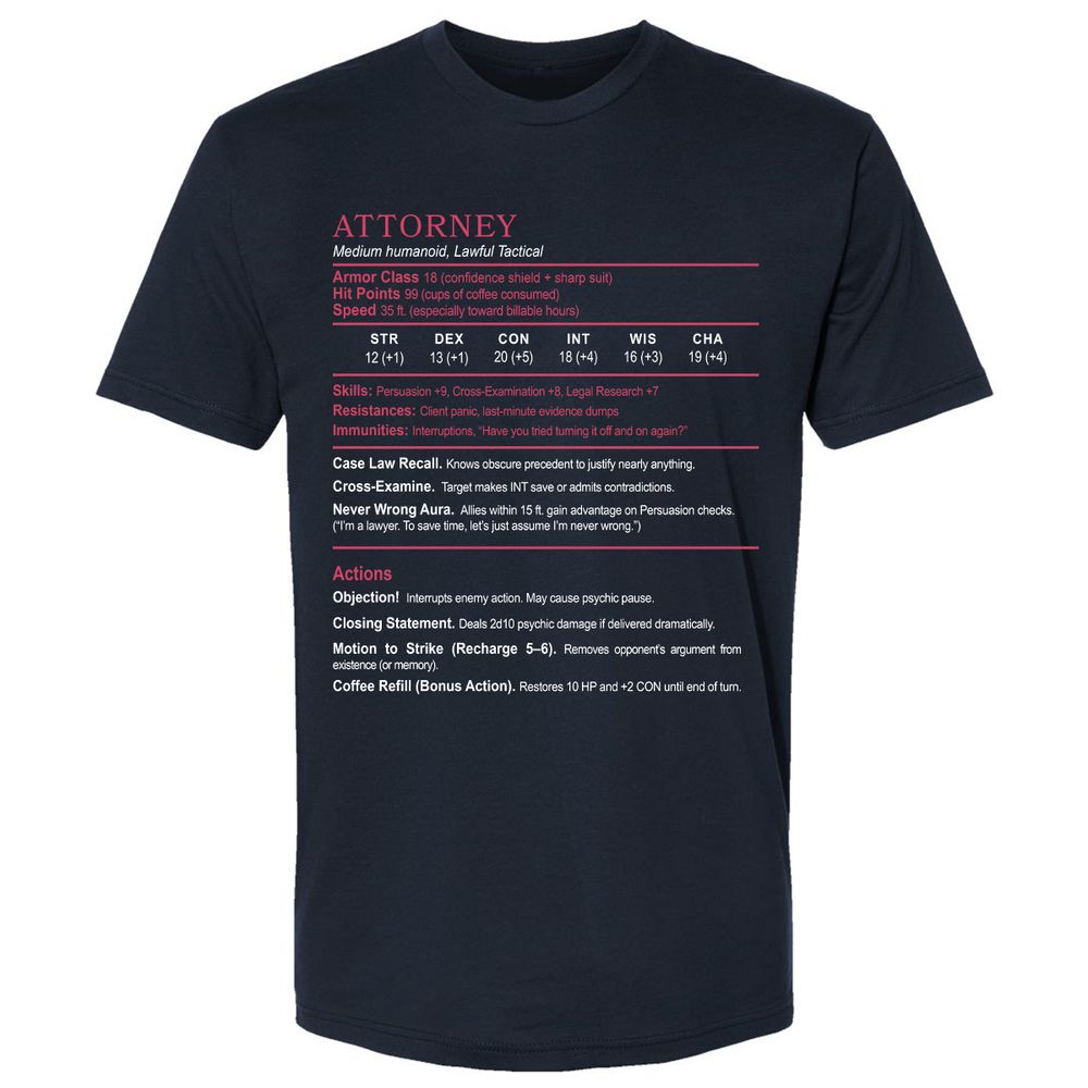 Attorney Premium Unisex T-Shirt - Midnight Navy - 2