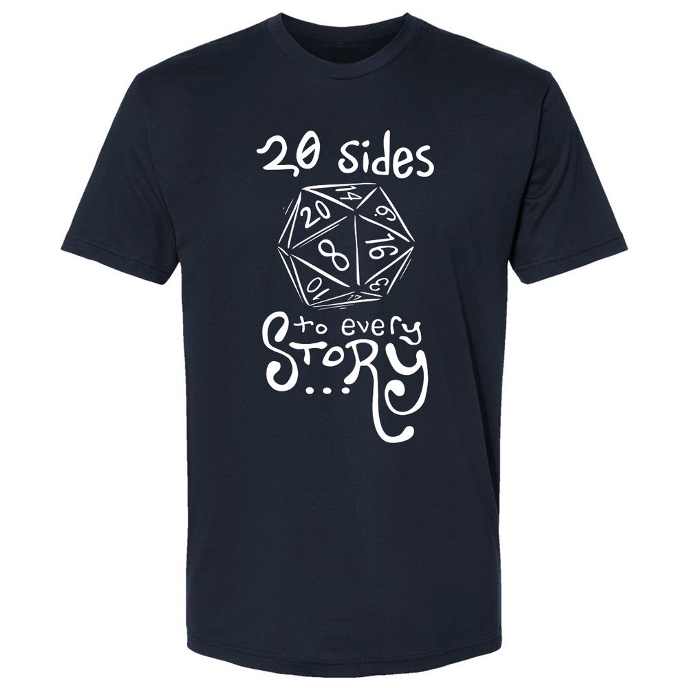 20 Sides to Every Story Premium Unisex T-Shirt - Midnight Navy - 2