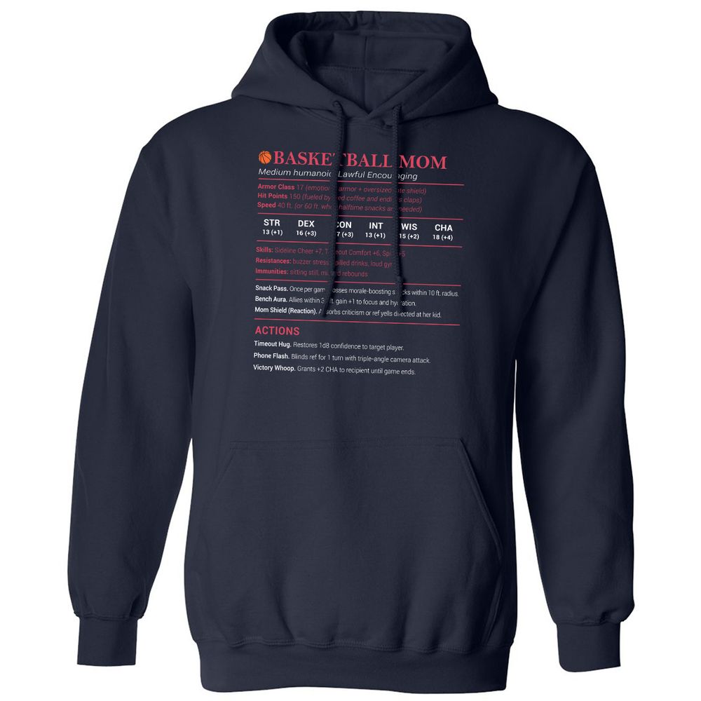 Basketball Mom Classic Unisex Hoodie - Navy - 2