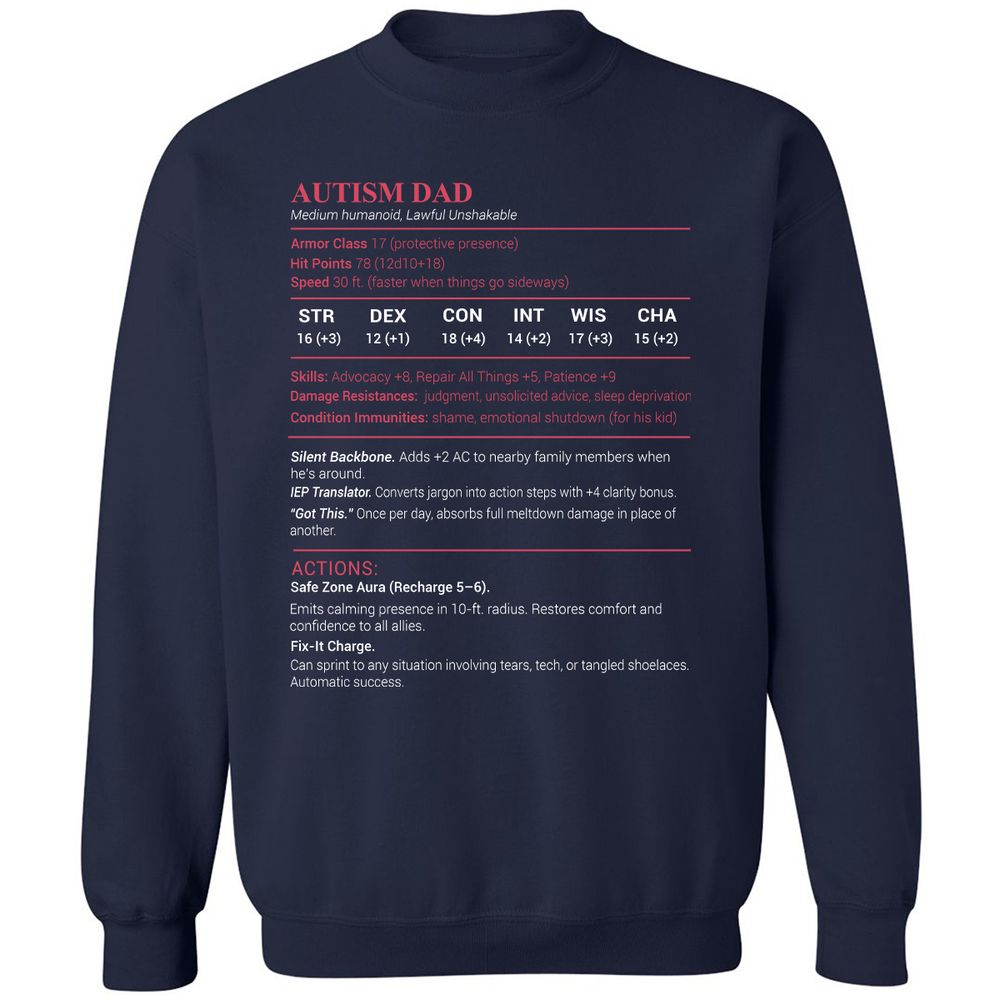 Autism Dad Classic Unisex Sweatshirt - Navy - 2
