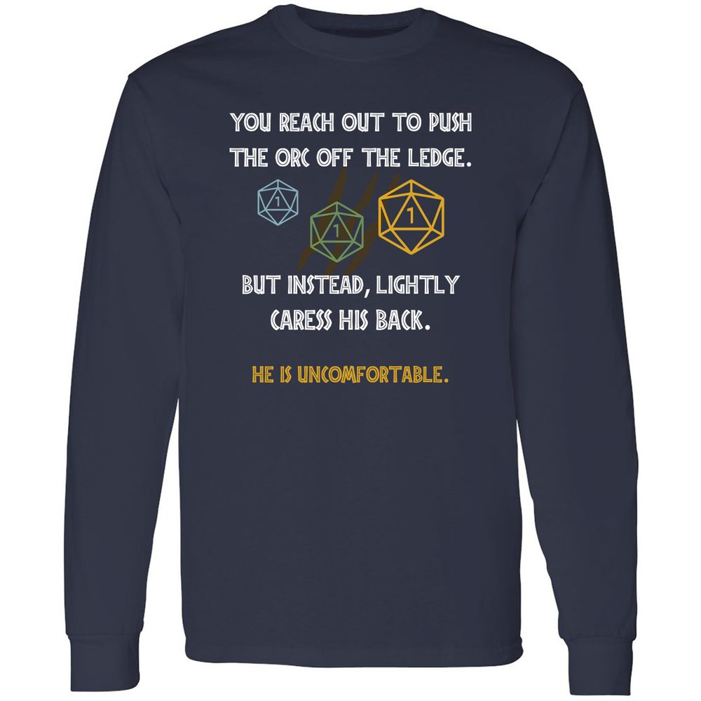 YOU REACH OUT TO PUSH Long Sleeve T-Shirt - Navy - 2