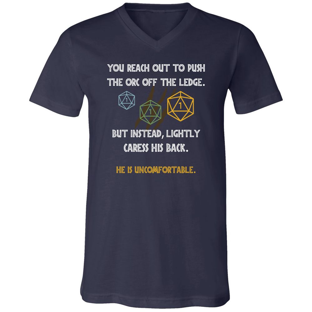 YOU REACH OUT TO PUSH Unisex V-Neck T-Shirt - Navy - 2