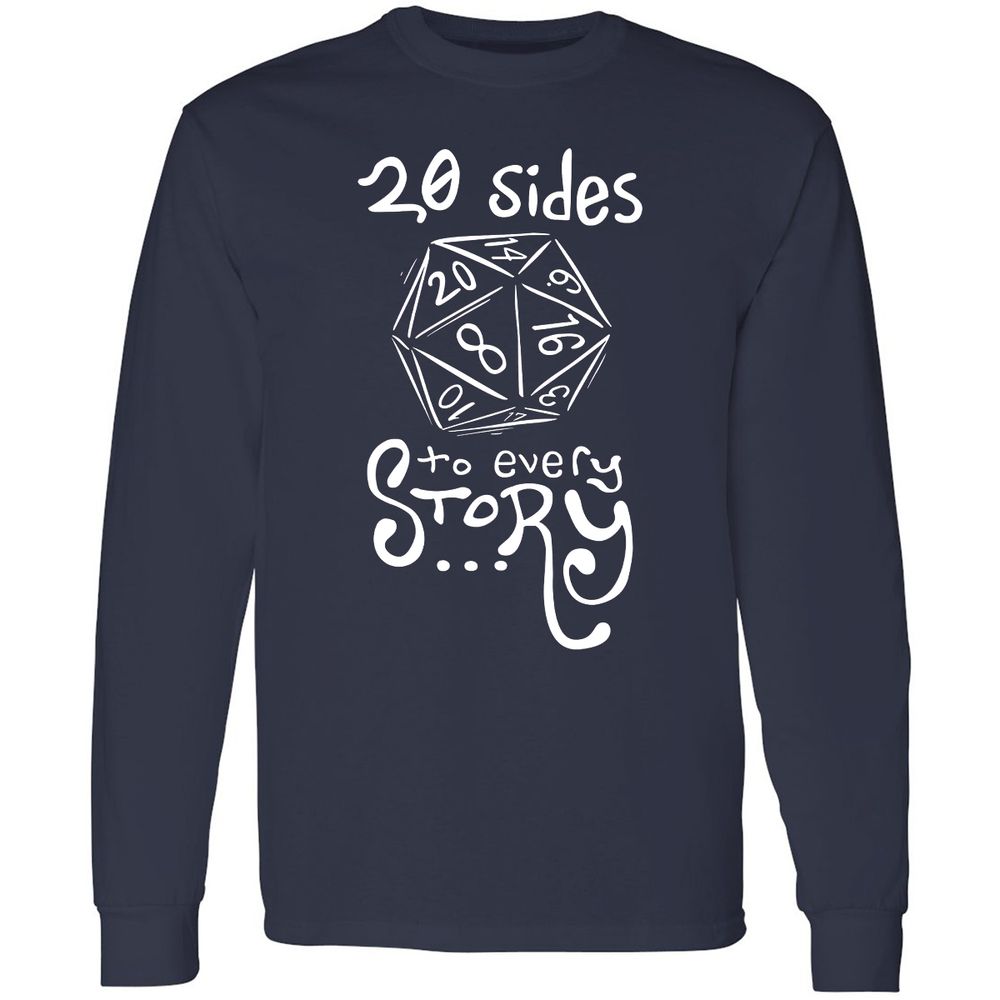 20 Sides to Every Story Long Sleeve T-Shirt - Navy - 2