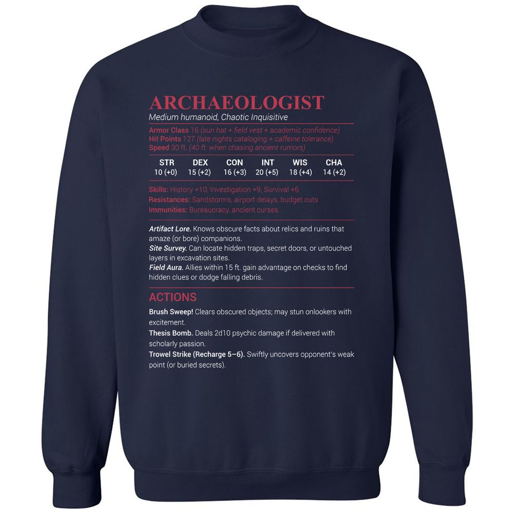 ARCHAEOLOGIST Classic Unisex Sweatshirt - Navy - 2