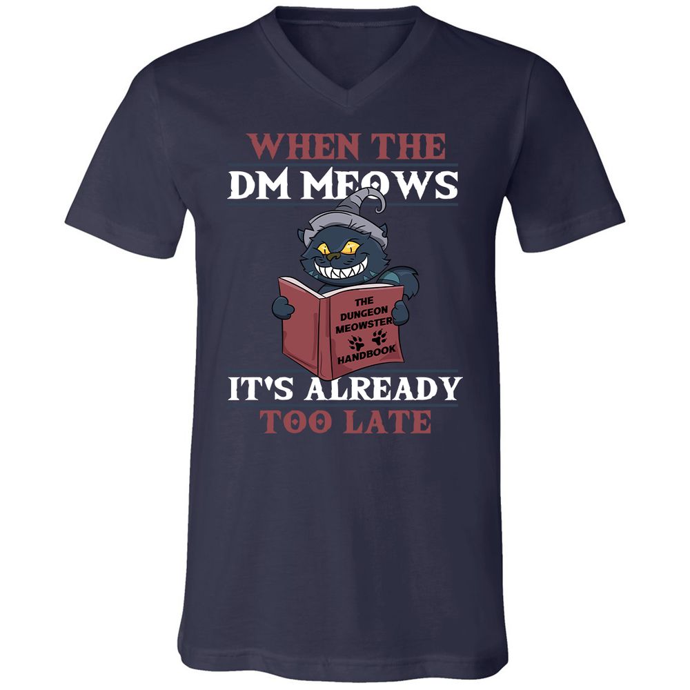 When The DM Meow Unisex V-Neck T-Shirt - Navy - 2