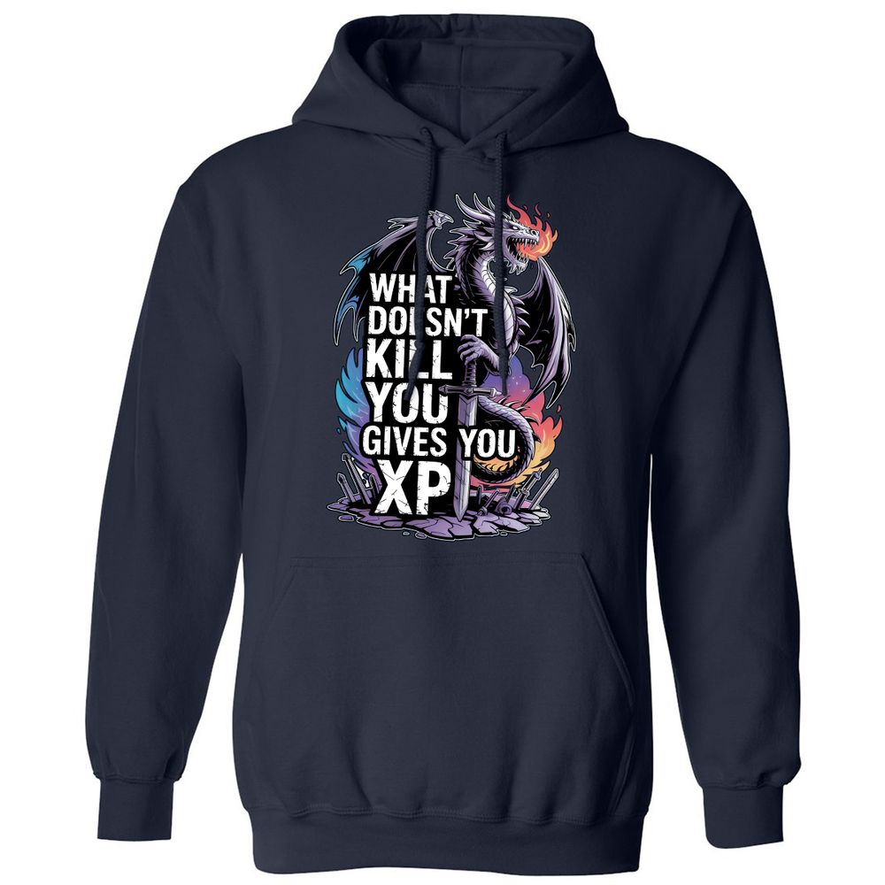 What Doesn't Kill You Dragon Classic Unisex Hoodie - Navy - 2