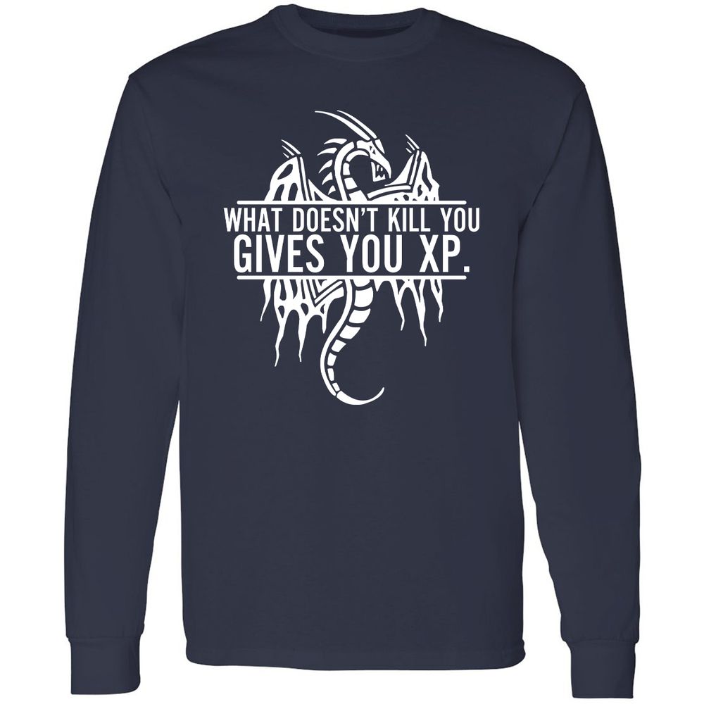 What Doesn't Kill You Long Sleeve T-Shirt - Navy - 2
