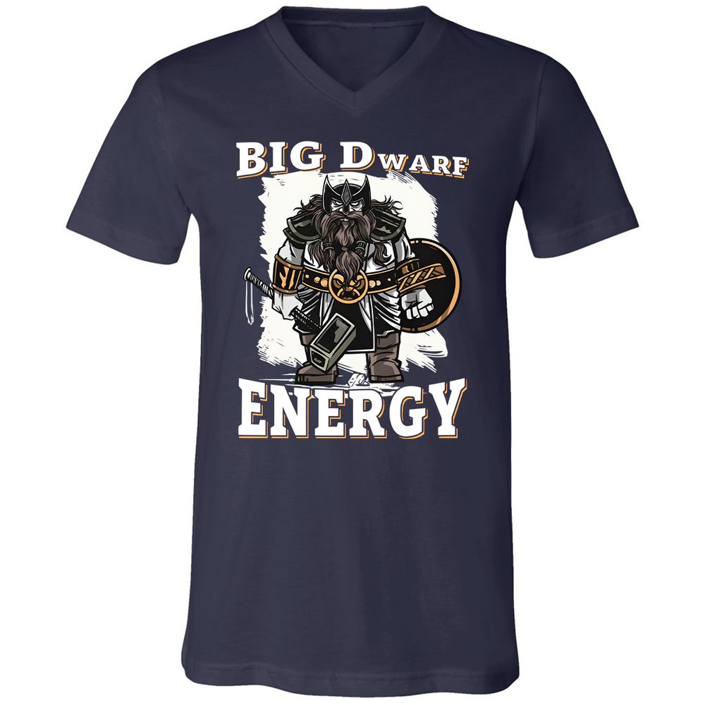 Big Dwarf Energy Unisex V-Neck T-Shirt - Navy - 2
