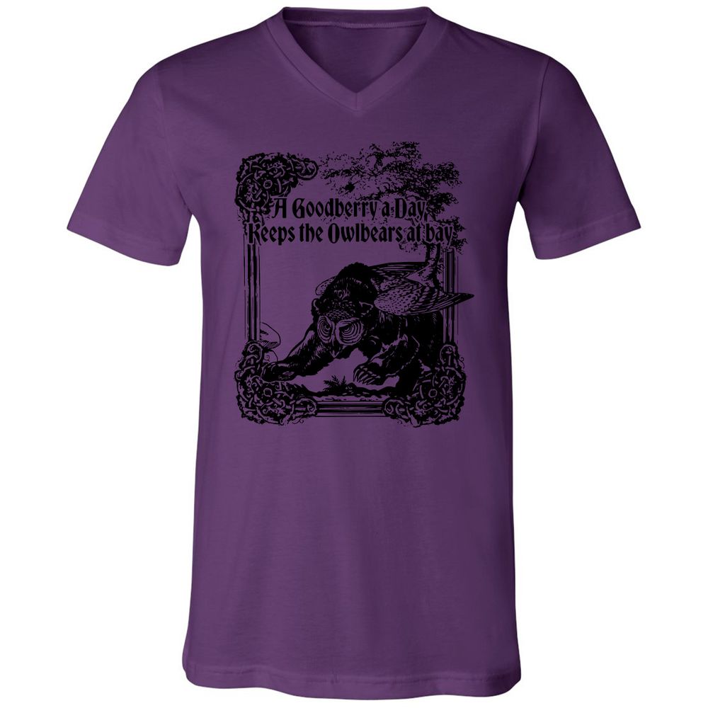 A Goodberry A Day Keeps The Owlbears At Bay Unisex V-Neck T-Shirt - Team Purple - 2