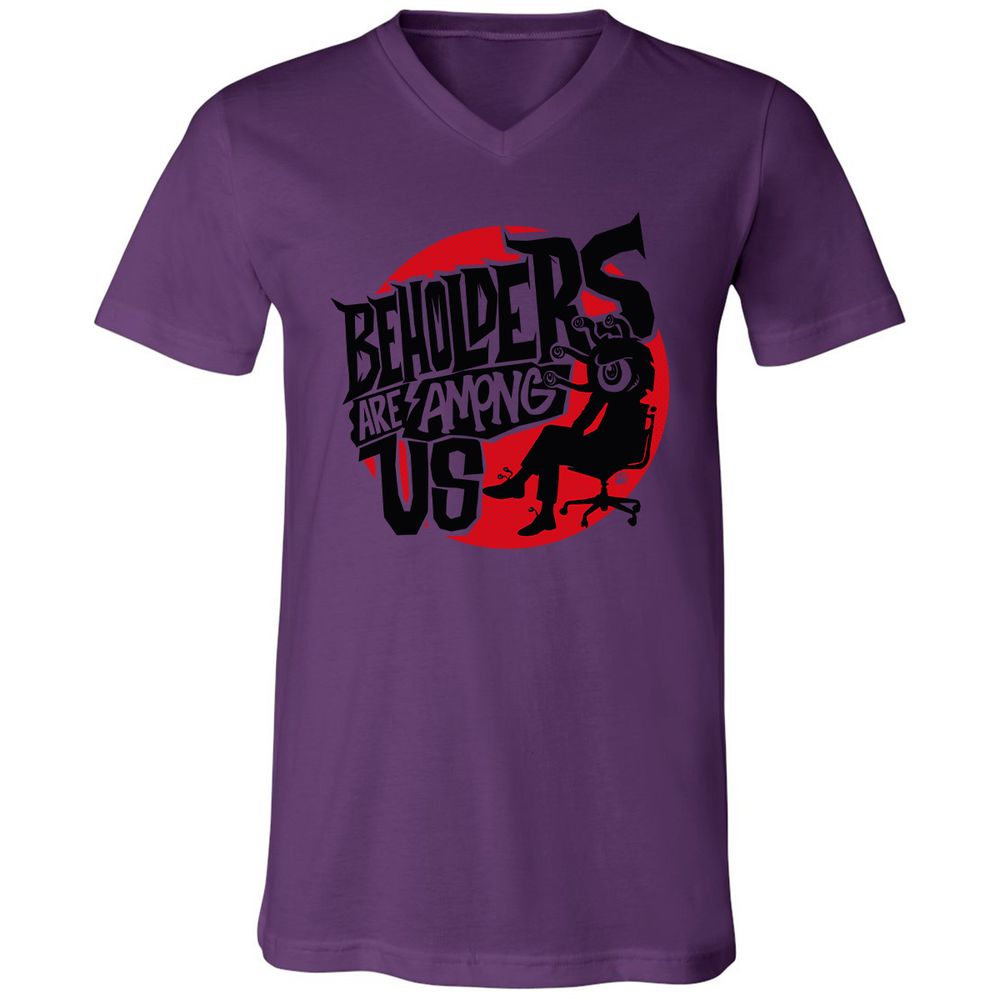 Beholders Are Among Us Unisex V-Neck T-Shirt - Team Purple - 2