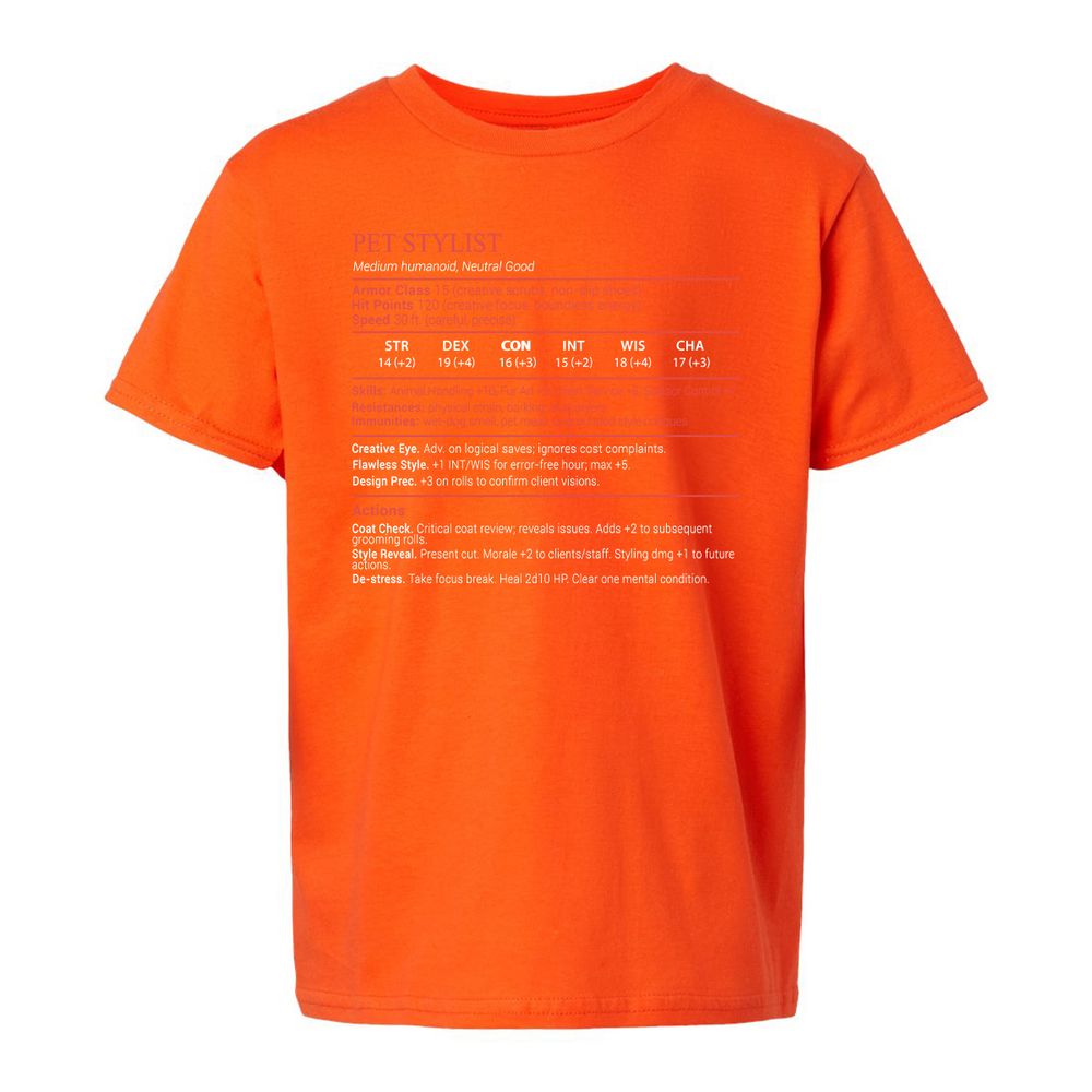 Pet Stylist Stats Block - Orange - 20