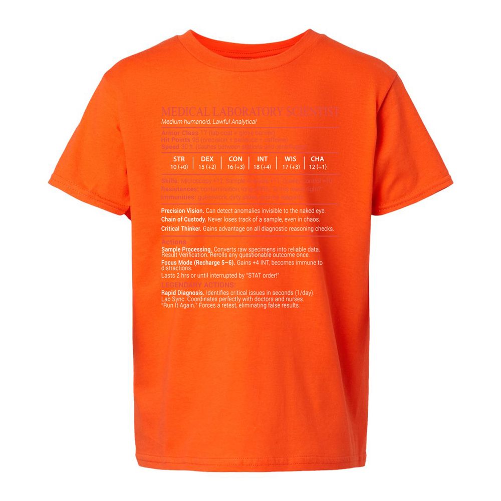 Medical Laboratory Scientist Stats Block - Orange - 20