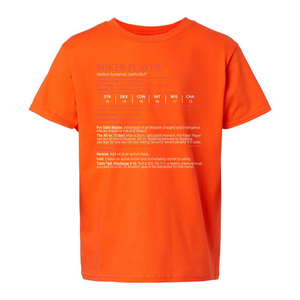 Poker Player Stats Block - Orange - 20